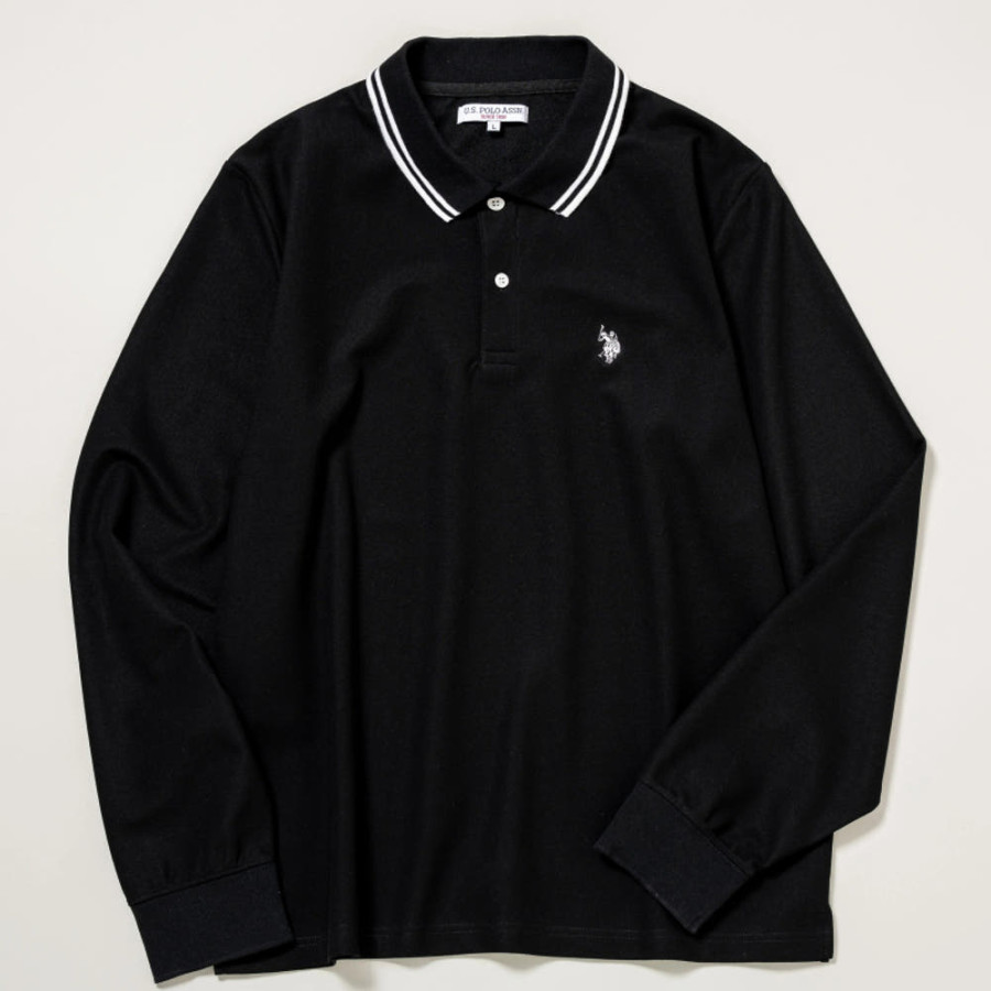 U.S. POLO ASSN. 유에스폴로에센 더블 호스맨 자수 긴소매 폴로 셔츠 4컬러 PLM52220