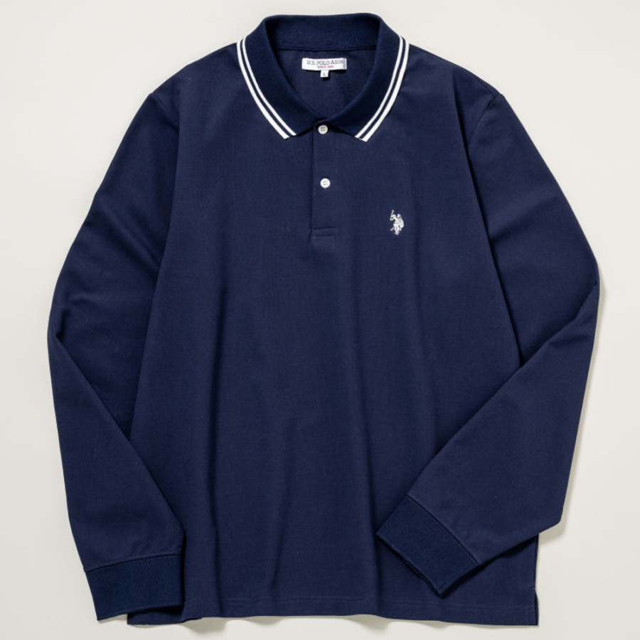 U.S. POLO ASSN. 유에스폴로에센 더블 호스맨 자수 긴소매 폴로 셔츠 4컬러 PLM52220