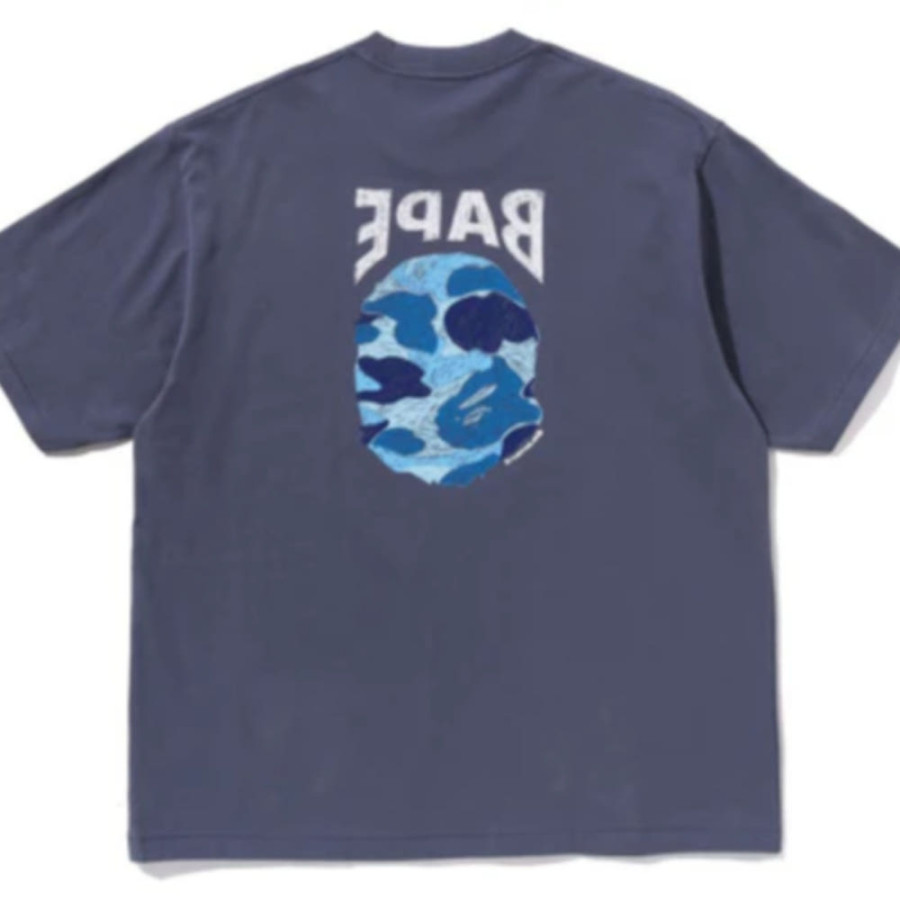 베이프 ABC 카모 핸드 드로우 에이프 헤드 릴렉스핏 티셔츠 3컬러 1L30110340