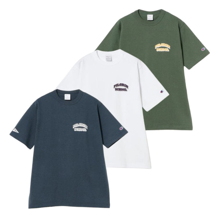 Pilgrim Surf+Supply X Champion Pilgrim School 반팔 티셔츠 3컬러 36-08-0246-411