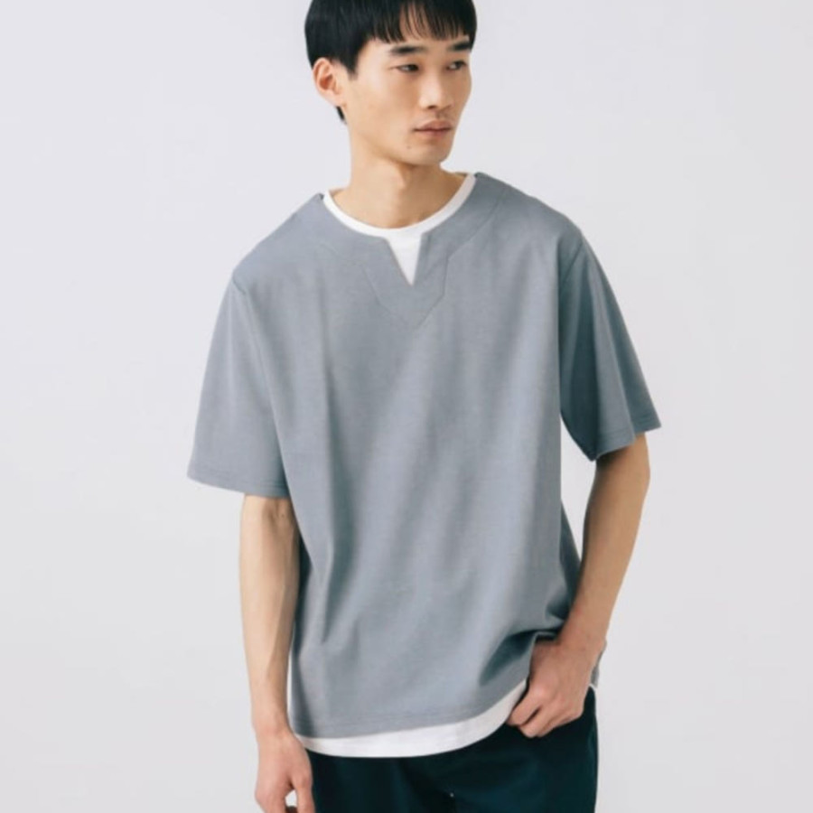 빔즈 하트 슬릿넥 페이크 레이어드 티셔츠 3컬러 42-04-0331-286