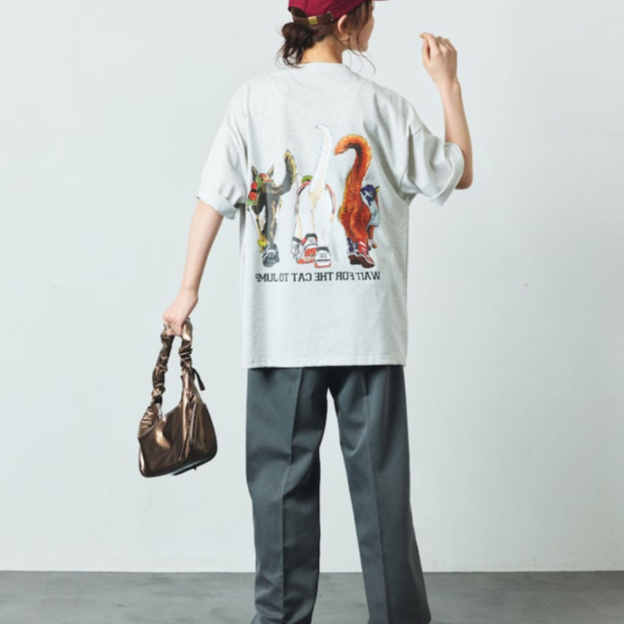 프릭스스토어 릴렉스핏 Three Cats 양면 프린트 크루넥 티셔츠 3컬러 1226248902901