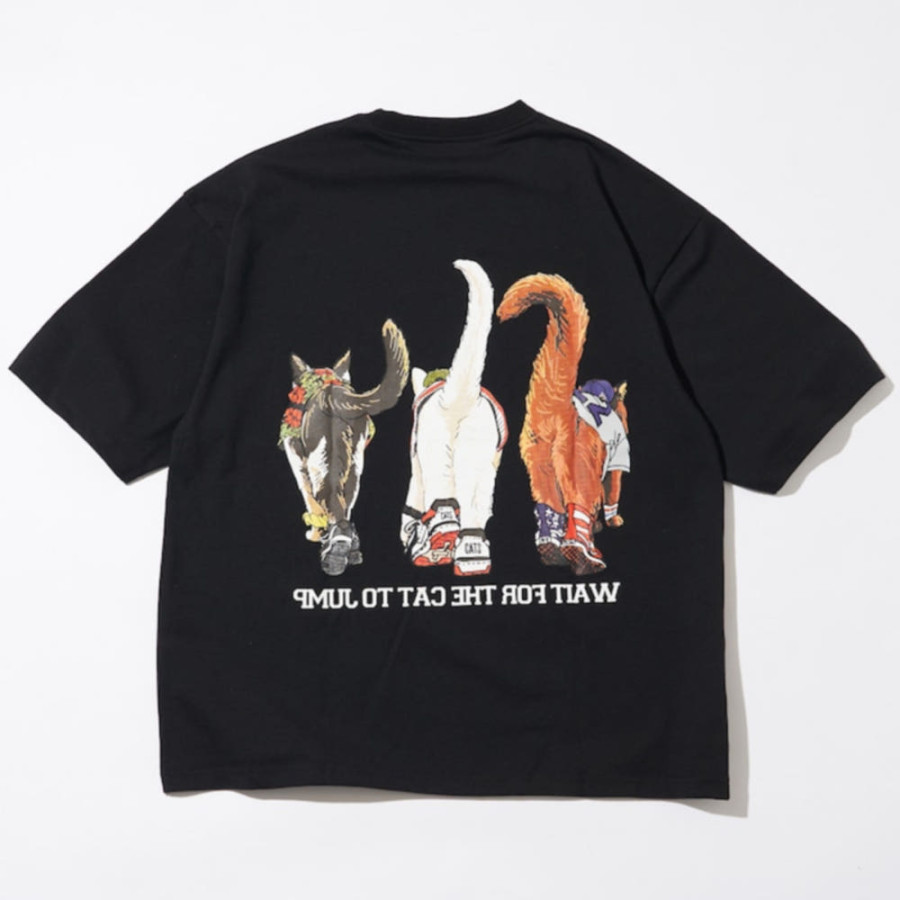 프릭스스토어 릴렉스핏 Three Cats 양면 프린트 크루넥 티셔츠 3컬러 1226248902901