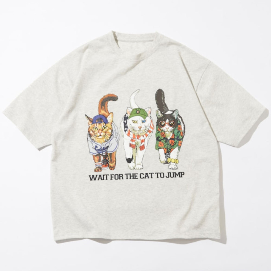 프릭스스토어 릴렉스핏 Three Cats 양면 프린트 크루넥 티셔츠 3컬러 1226248902901