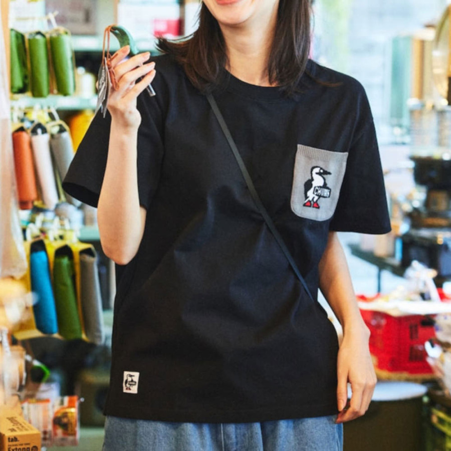 프릭스스토어 별주 CHUMS 부비버드 니트 포켓 크루넥 티셔츠 4컬러 1226180500650