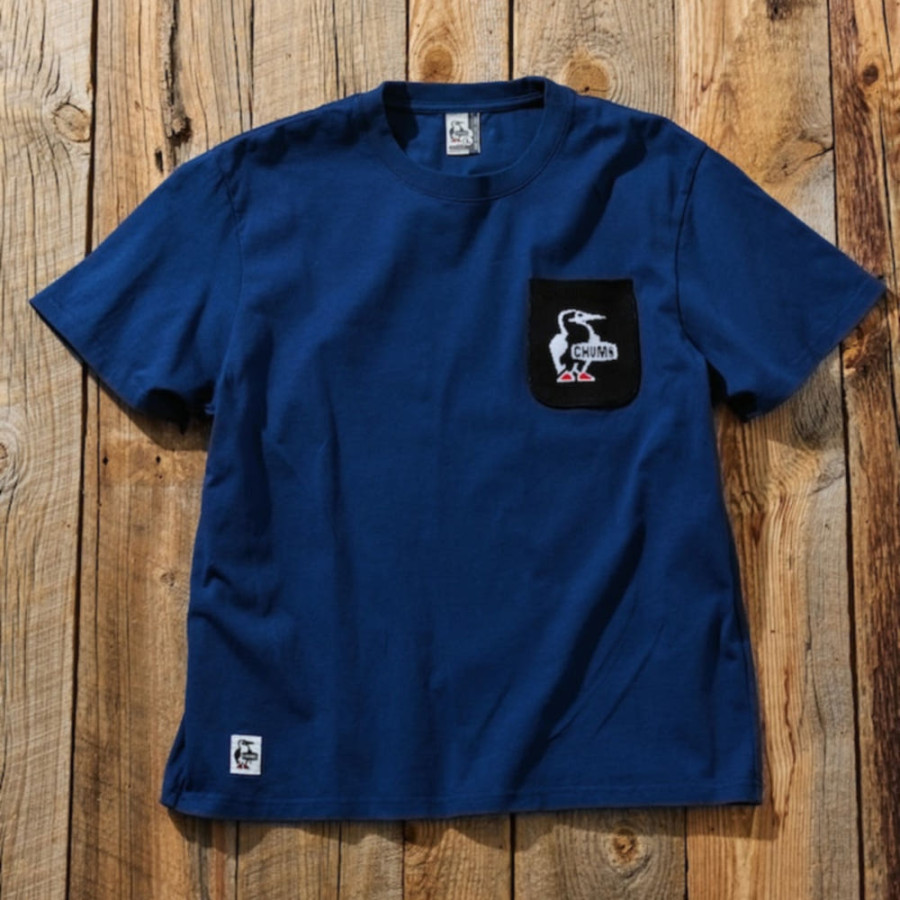 프릭스스토어 별주 CHUMS 부비버드 니트 포켓 크루넥 티셔츠 4컬러 1226180500650