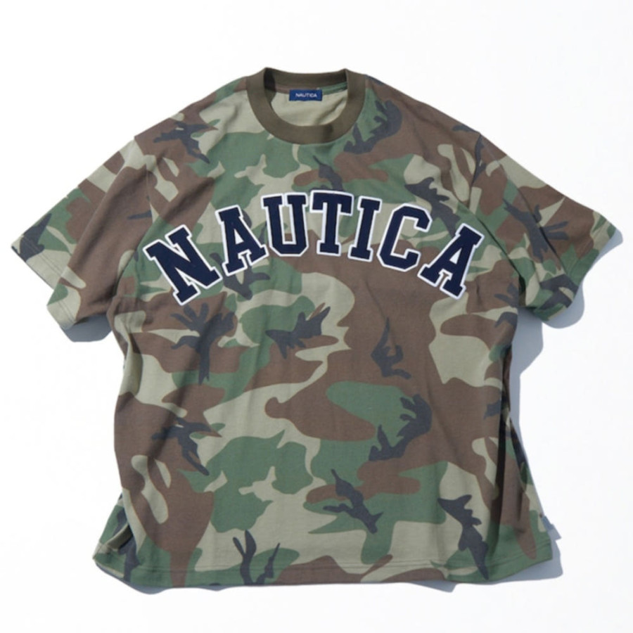 프릭스스토어 노티카 빅 실루엣 아치 로고 카모플라 무늬 크루넥 티셔츠 2컬러 1026207500199