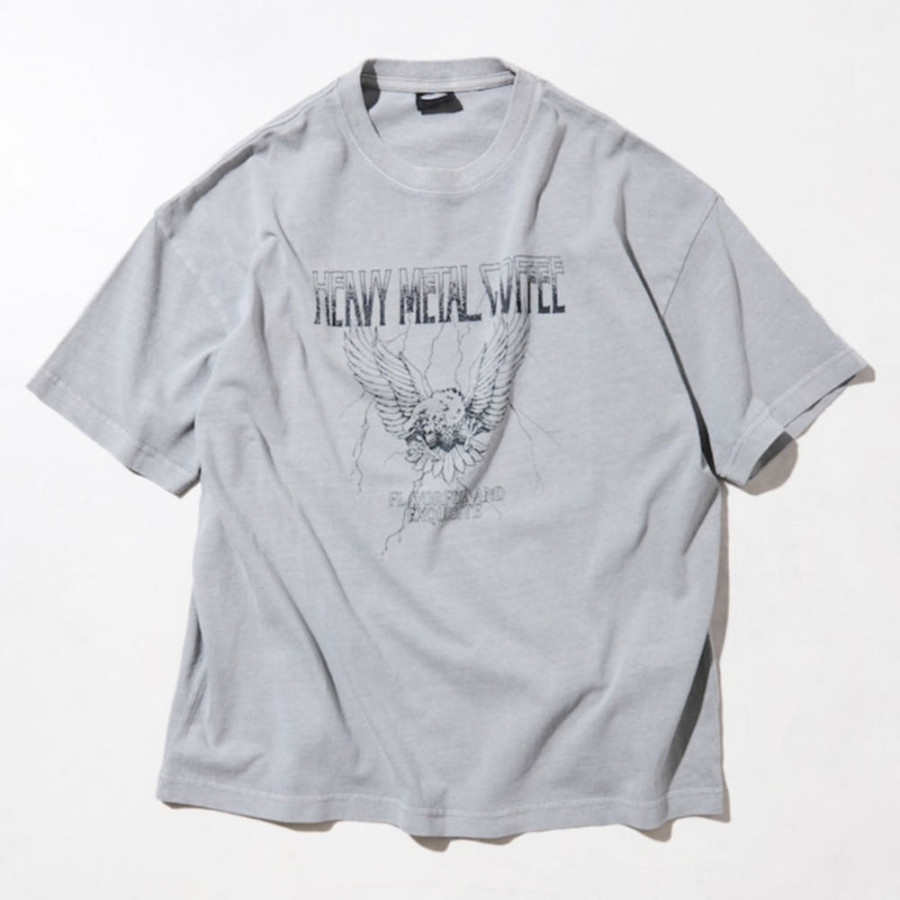 프릭스스토어 빅 실루엣 피그먼트 다이 크랙 프린트 크루넥 티셔츠 2컬러 1226248902964