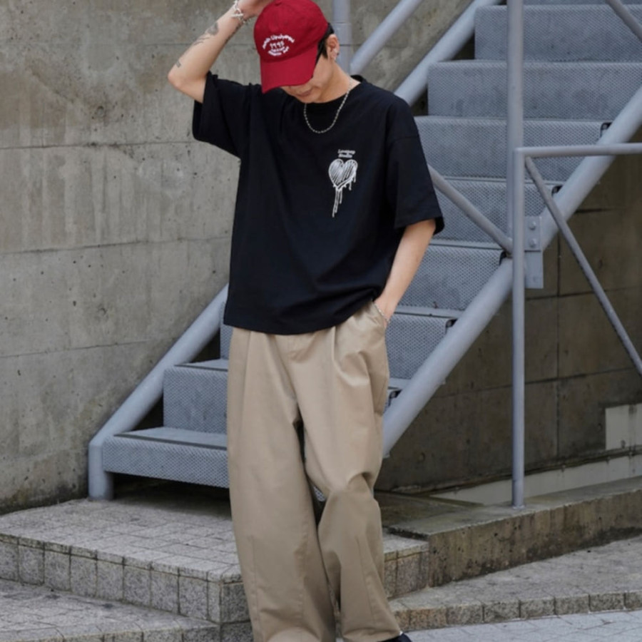 퍼블럭스 Lovepop studio 하트 가슴 로고 자수 티셔츠 3컬러 3126220800114