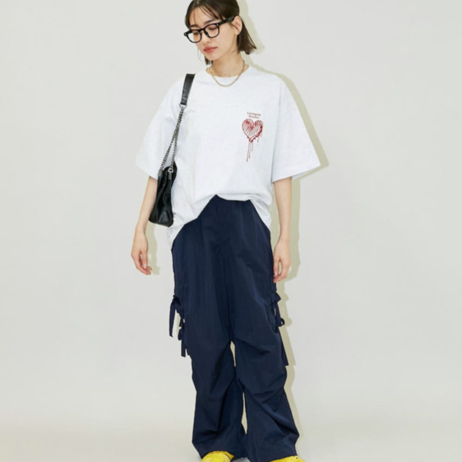 퍼블럭스 Lovepop studio 하트 가슴 로고 자수 티셔츠 3컬러 3126220800114