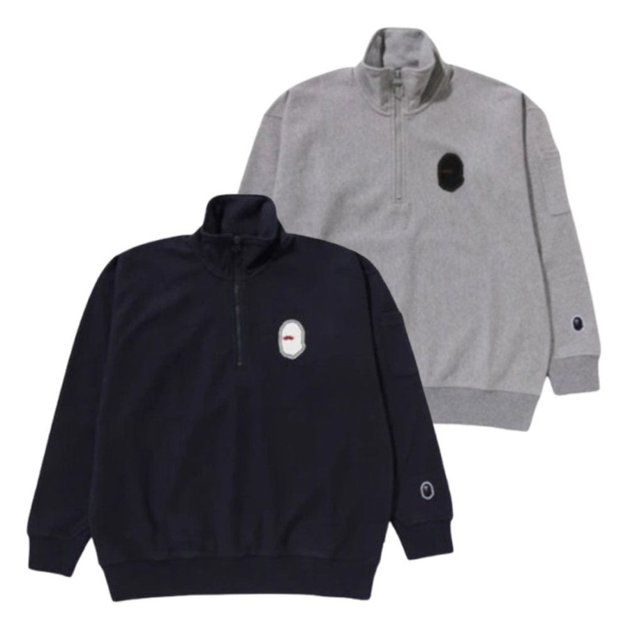 베이프 하프 지퍼 풀오버 스웨트 셔츠1 2컬러 7L30113303