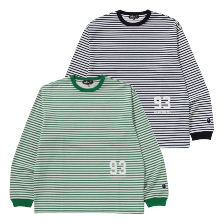 베이프 스트라이프 LS 프린트 티셔츠 2컬러 7L30111303