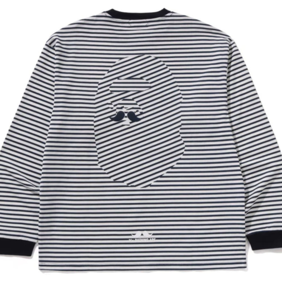베이프 스트라이프 LS 프린트 티셔츠 2컬러 7L30111303