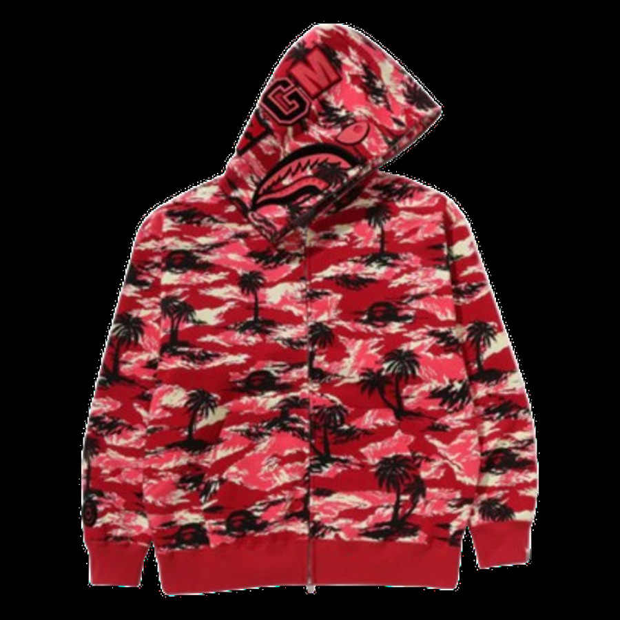 베이프 팜트리 카모 릴렉스 핏 샤크 풀 지퍼 후드 3컬러 1L30115313