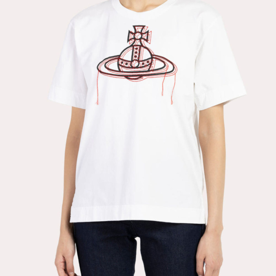 비비안웨스트우드 코튼 오프 스티치 ORB 자수 보이즈 티셔츠 3컬러 1612351019