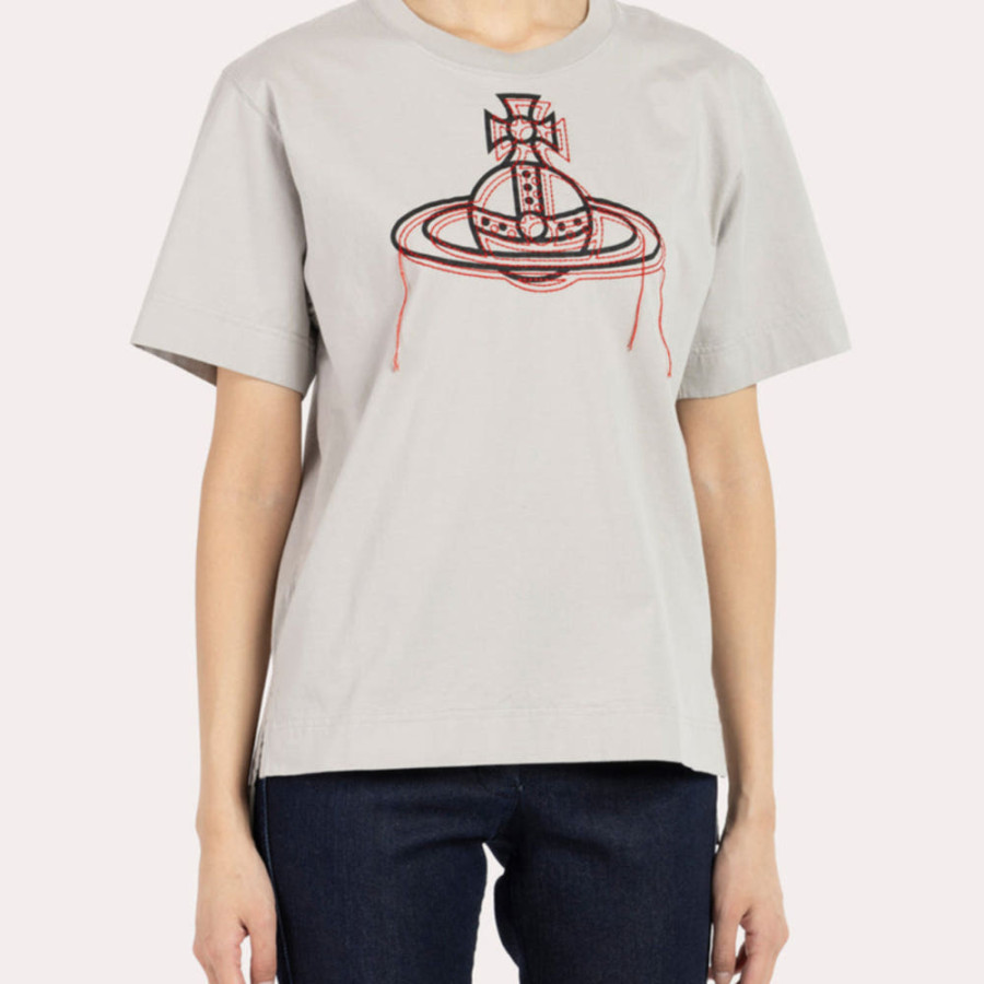 비비안웨스트우드 코튼 오프 스티치 ORB 자수 보이즈 티셔츠 3컬러 1612351019