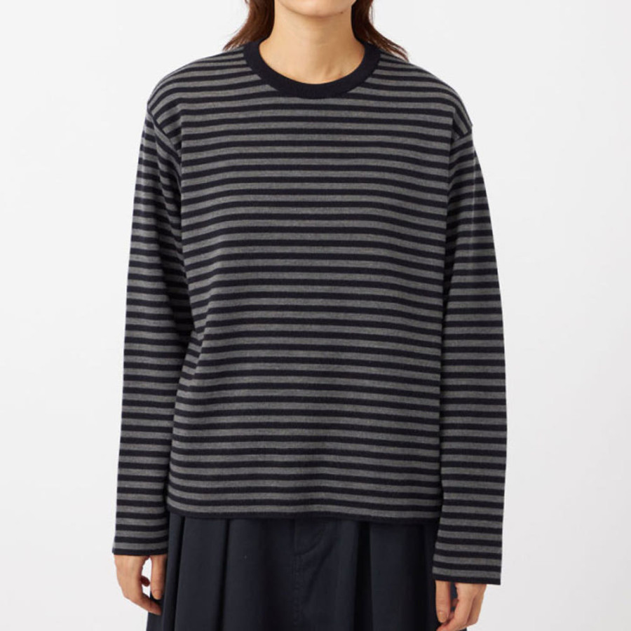 나나미카 X 바토너 32G 스무스 울 크루넥 티셔츠 2컬러 O24FJ017