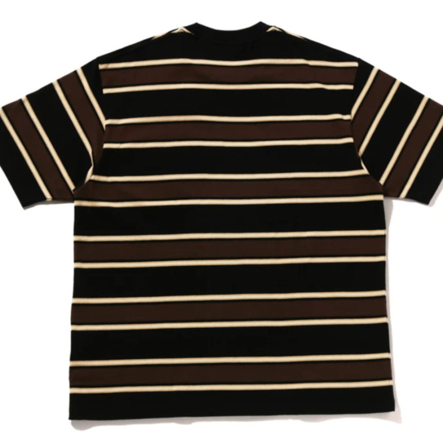 베이프 원포인트 스트라이프 릴렉스 핏 티셔츠 4컬러 1L30109305