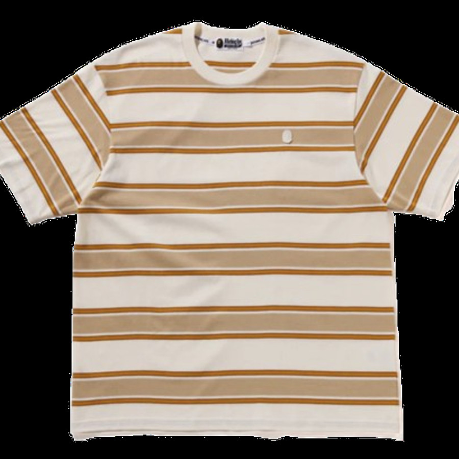 베이프 원포인트 스트라이프 릴렉스 핏 티셔츠 4컬러 1L30109305