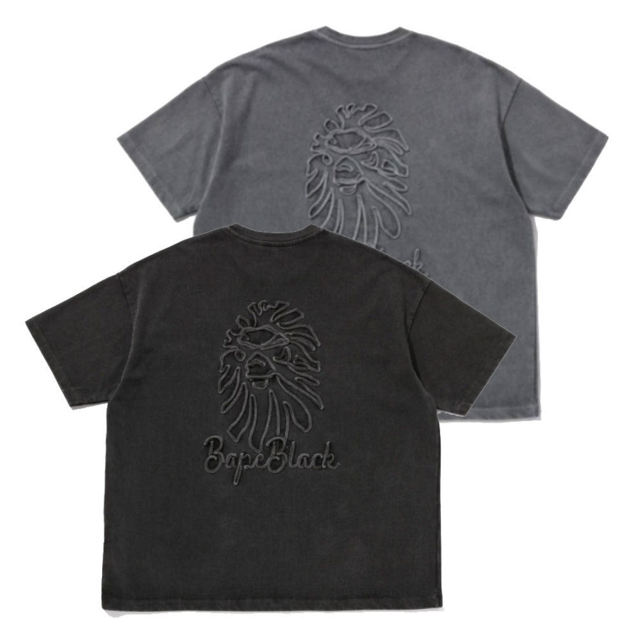 베이프 블랙 로프 스티치 워시드 반팔티 2컬러 1L30109324