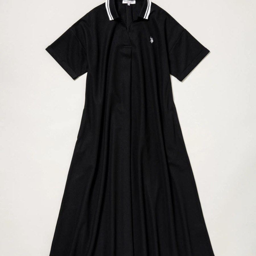 U.S. POLO ASSN. 유에스폴로에센 더블 호스맨 자수 카노코 폴로 드레스 3컬러 PLL52241
