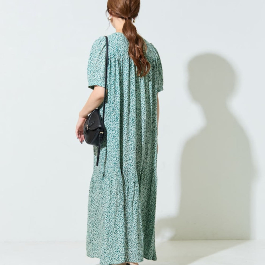 프릭스스토어 꽃무늬 맥시 반팔 원피스 4컬러 1314248900875