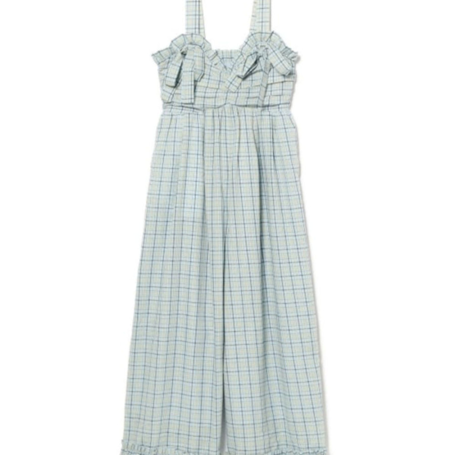 빔즈 CAROLINA GLASER 체크 무늬 리본 프릴 살로펫 3컬러 62-17-0015-438