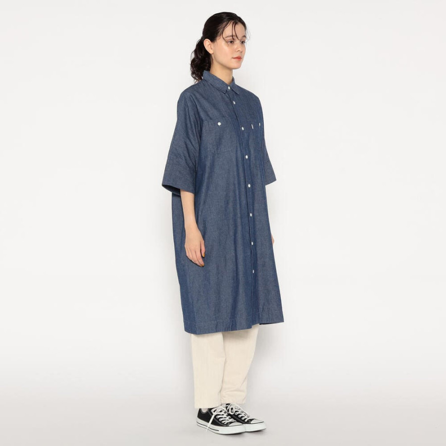 단톤 여성 코튼 샴브레이 워크 드레스 셔츠 2컬러 DT-G0091 SCA DNB251L203-0006