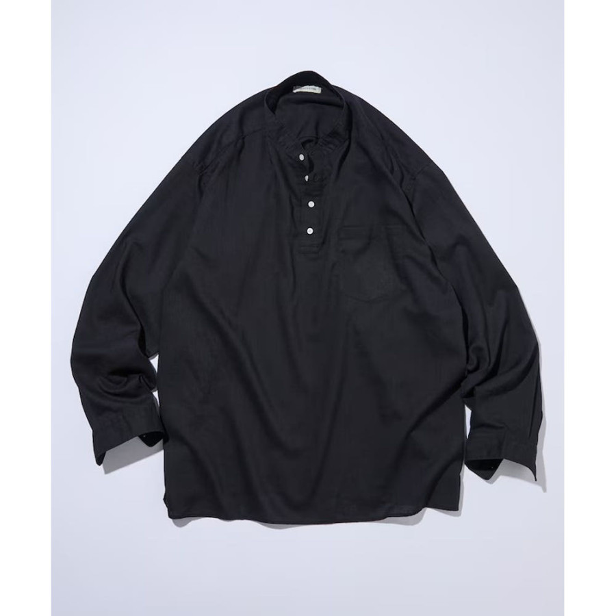 프릭스스토어 릴랙스핏 린넨 믹스 밴드 칼라 풀오버 셔츠 3컬러 1203248900022