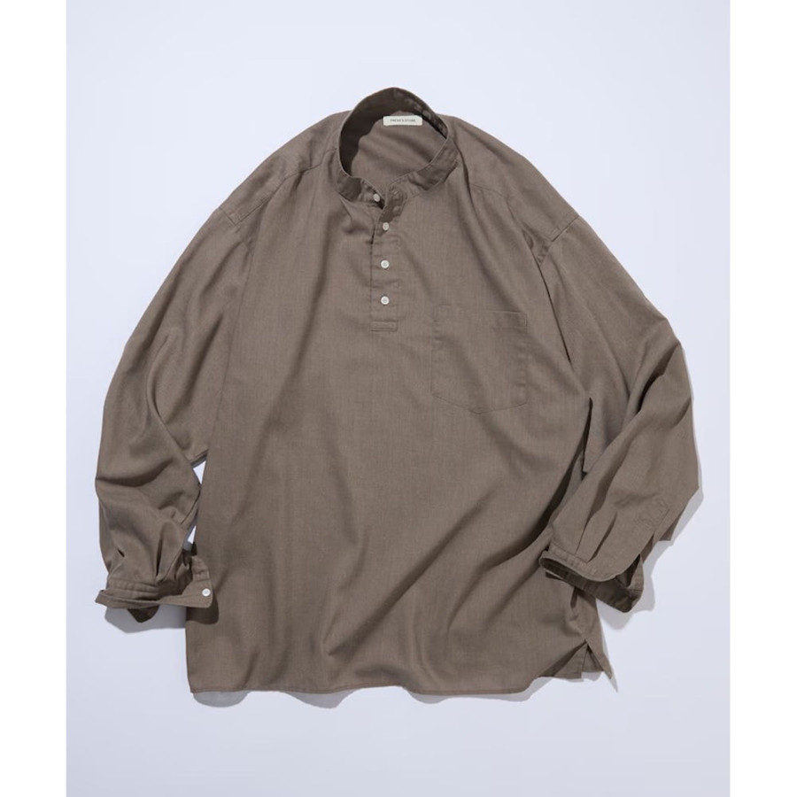 프릭스스토어 릴랙스핏 린넨 믹스 밴드 칼라 풀오버 셔츠 3컬러 1203248900022