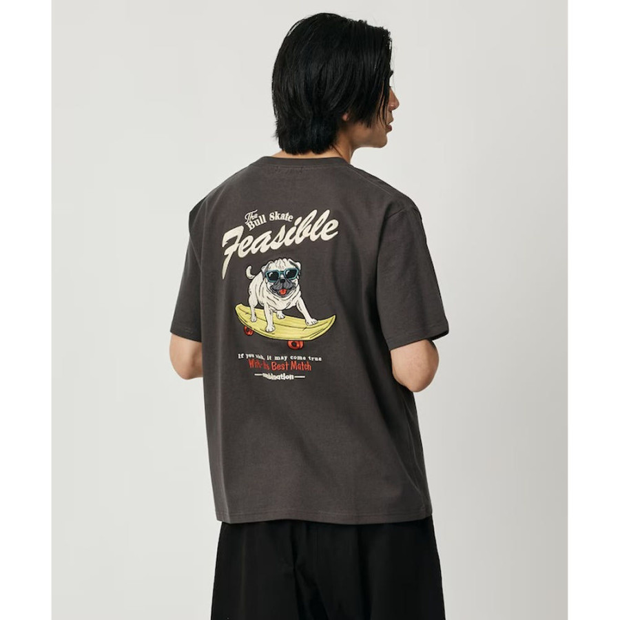 프릭스스토어 릴랙스핏 백 자수 디자인 크루넥 티셔츠 Dog 3컬러 1226248903007