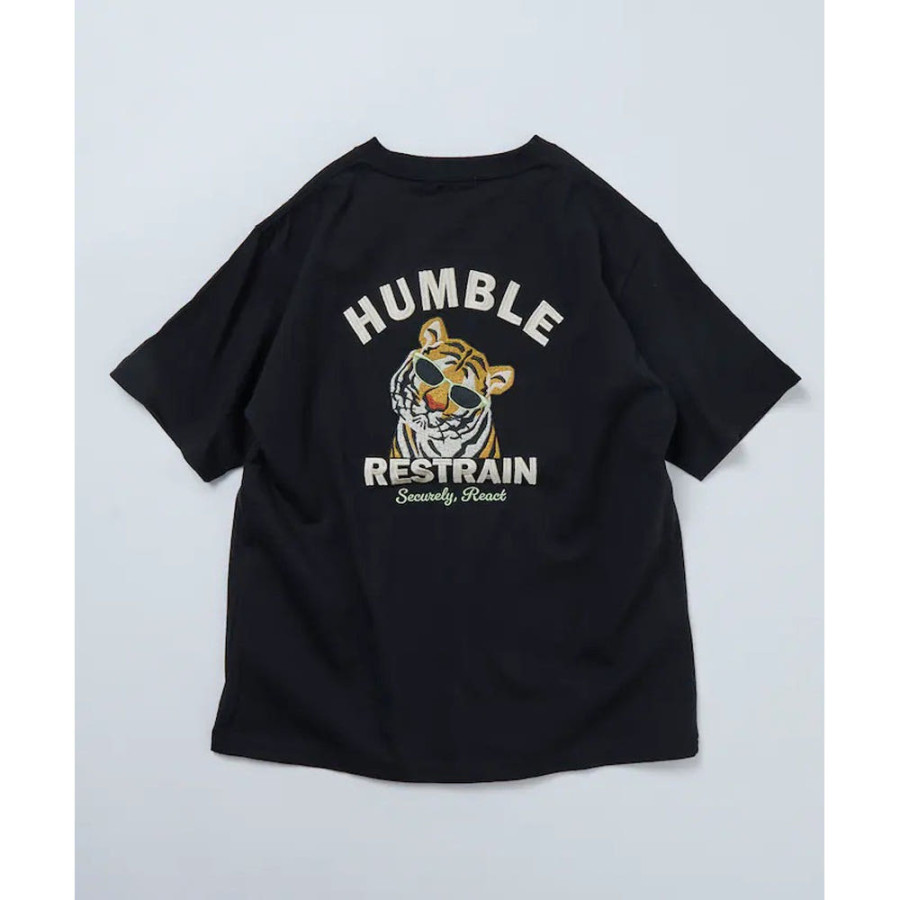프릭스스토어 빅실루엣 디자인 백 자수 크루넥 티셔츠 TIGER 4컬러 1226248903004