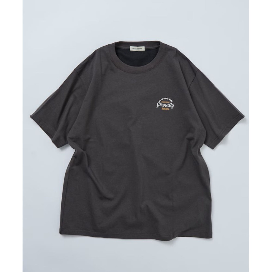 프릭스스토어 릴랙스핏 디자인 백 자수 크루넥 반팔 티셔츠 Cherry 3컬러 1226248903005