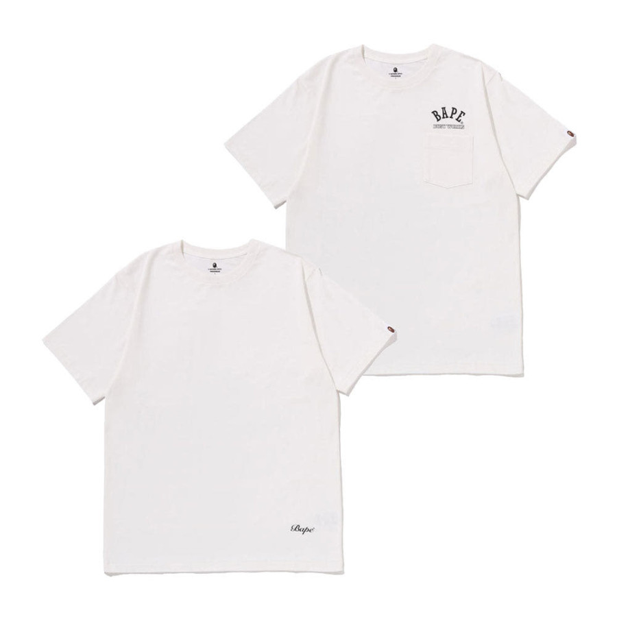 베이프 BAPE 2피스 반팔 티 언더웨어 화이트 1L70183007