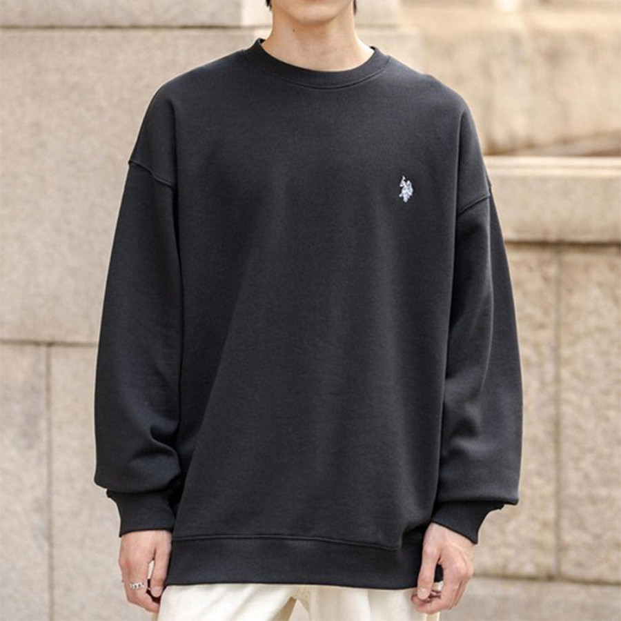 U.S. POLO ASSN. 유에스폴로에센 오버사이즈 기모 원포인트 로고 자수 긴팔 스우 7컬러 98269850