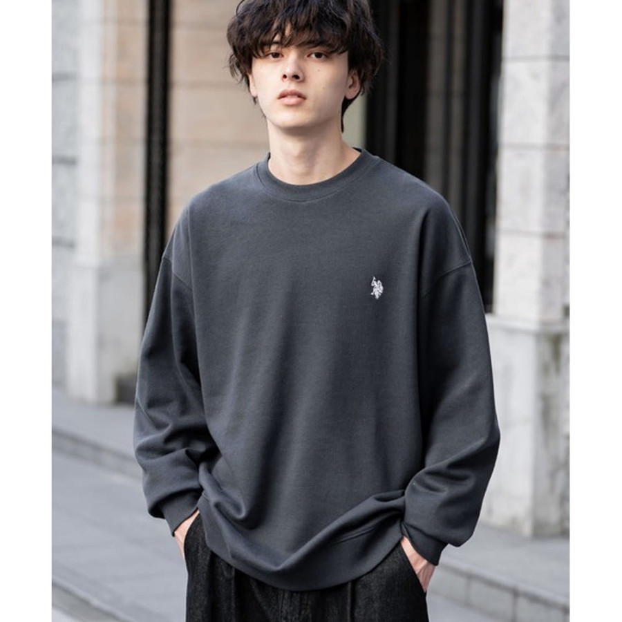 U.S. POLO ASSN. 유에스폴로에센 오버사이즈 기모 원포인트 로고 자수 긴팔 스우 7컬러 98269850