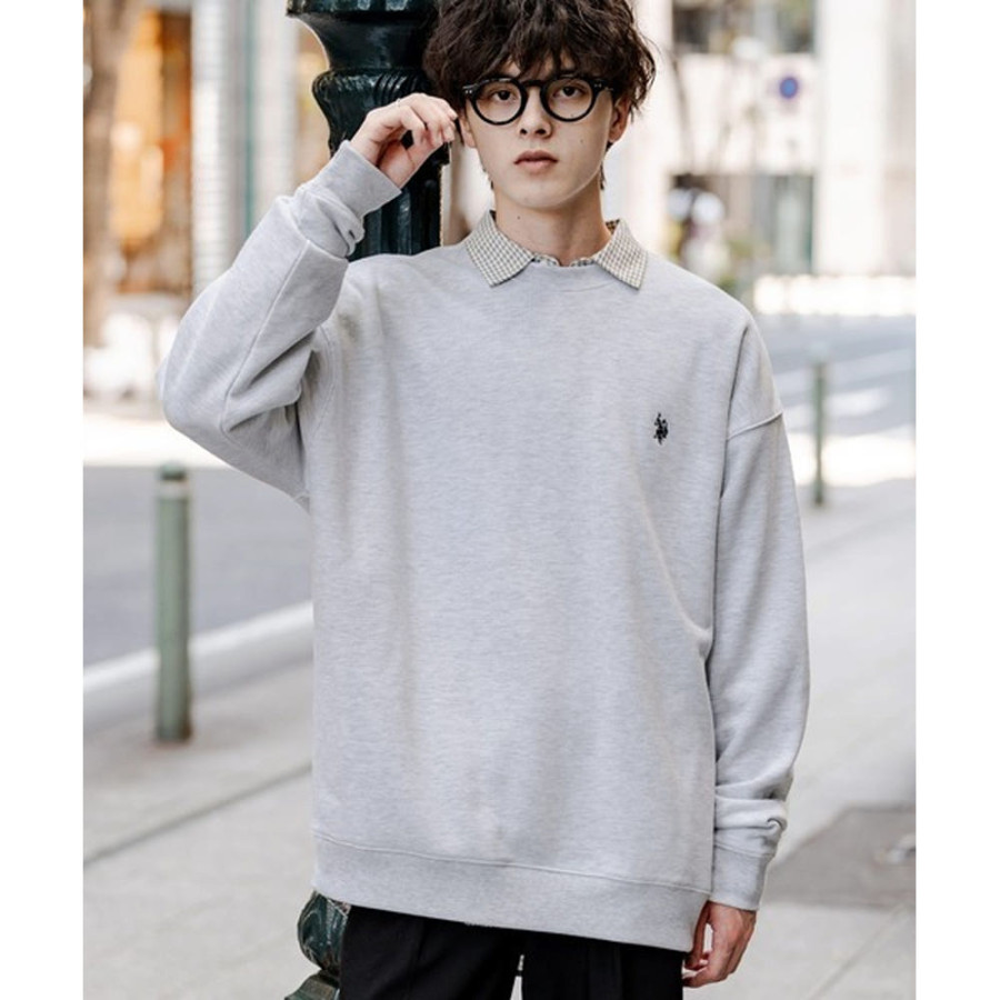 U.S. POLO ASSN. 유에스폴로에센 오버사이즈 기모 원포인트 로고 자수 긴팔 스우 7컬러 98269850