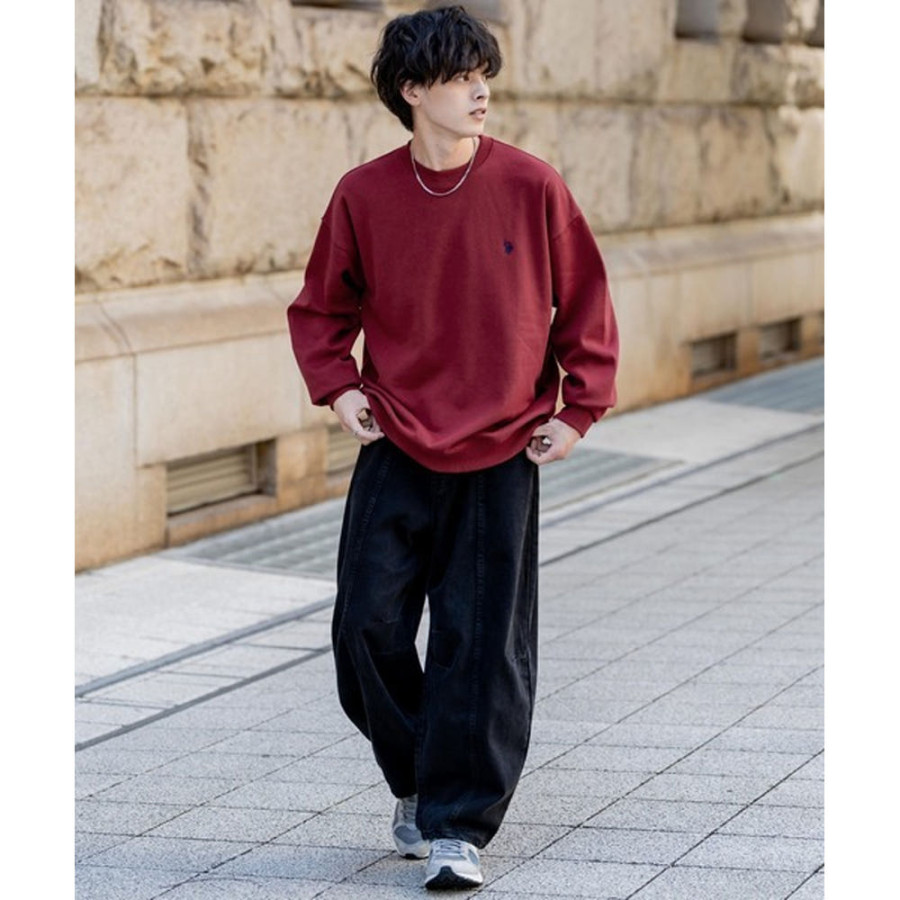 U.S. POLO ASSN. 유에스폴로에센 오버사이즈 기모 원포인트 로고 자수 긴팔 스우 7컬러 98269850