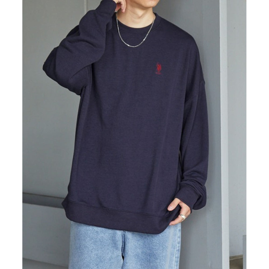 U.S. POLO ASSN. 유에스폴로에센 별주 빅실루엣 로고 자수 안감 풀오버 스웨트셔츠 19컬러 56280361 SMIlc760