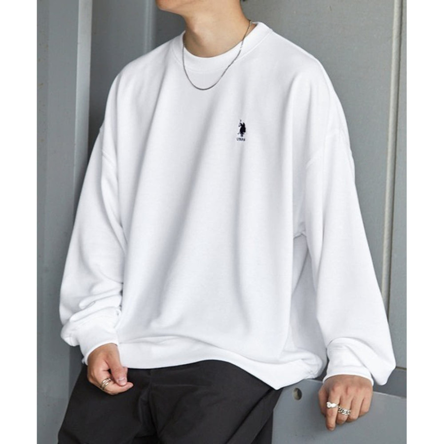 U.S. POLO ASSN. 유에스폴로에센 별주 빅실루엣 로고 자수 안감 풀오버 스웨트셔츠 19컬러 56280361 SMIlc760