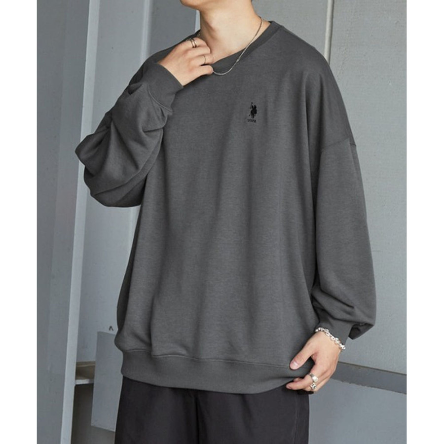 U.S. POLO ASSN. 유에스폴로에센 별주 빅실루엣 로고 자수 안감 풀오버 스웨트셔츠 19컬러 56280361 SMIlc760