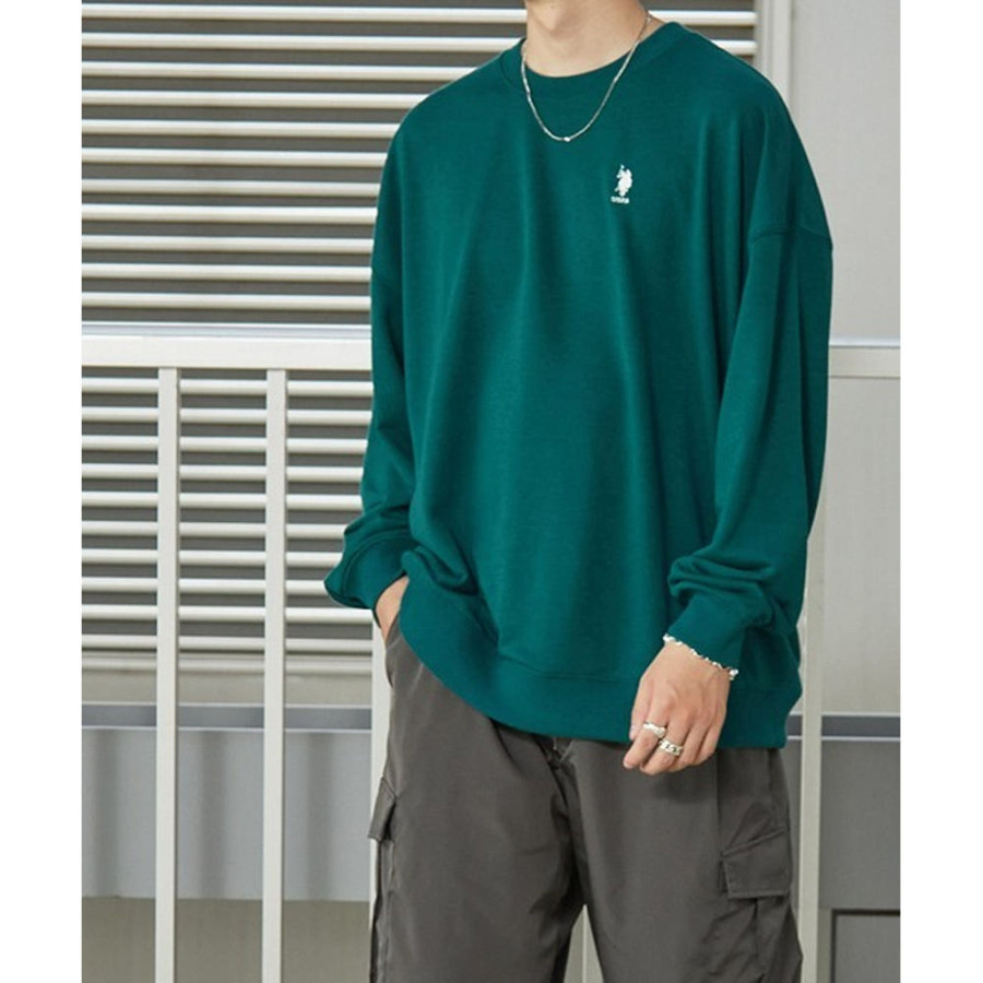 U.S. POLO ASSN. 유에스폴로에센 별주 빅실루엣 로고 자수 안감 풀오버 스웨트셔츠 19컬러 56280361 SMIlc760