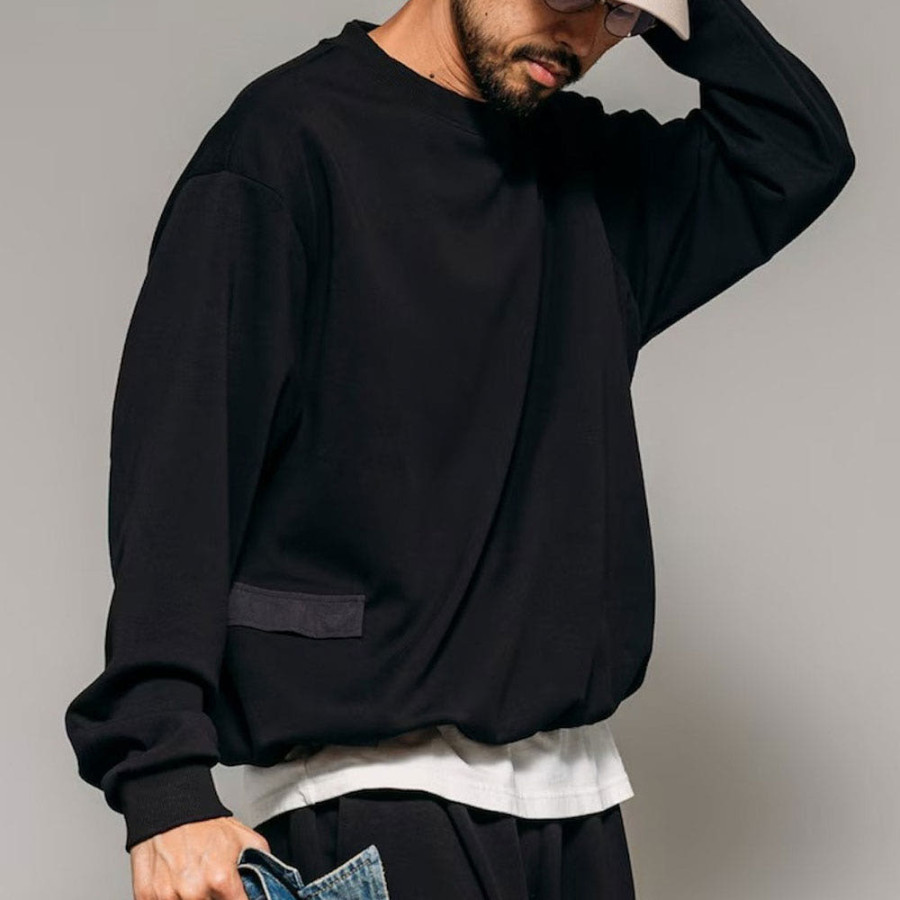 프릭스스토어 퍼스트핸드 사이드 포켓 스핀들 박스 크루넥 스웨트 4컬러 3323234400013