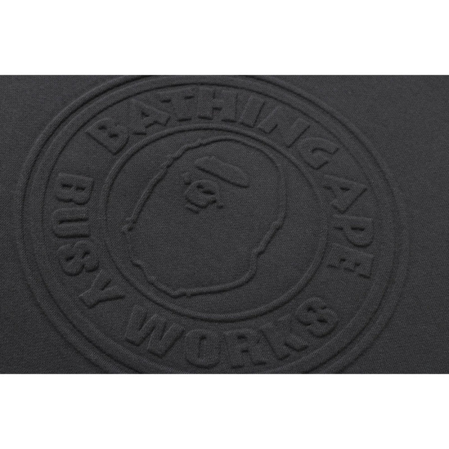 베이프 앰보스 BUSY WORKS 크루넥 맨투맨 블랙 1L70113004