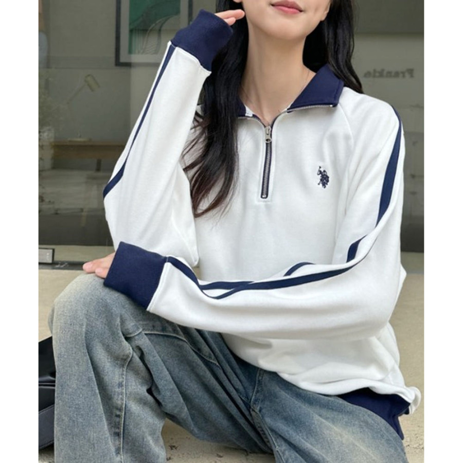 U.S. POLO ASSN. 유에스폴로에센 라인 디자인 하프집 스웻셔츠 반집업 맨투맨 4컬러 85733798 ada1452