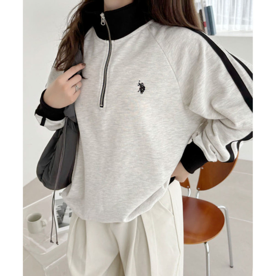 U.S. POLO ASSN. 유에스폴로에센 라인 디자인 하프집 스웻셔츠 반집업 맨투맨 4컬러 85733798 ada1452