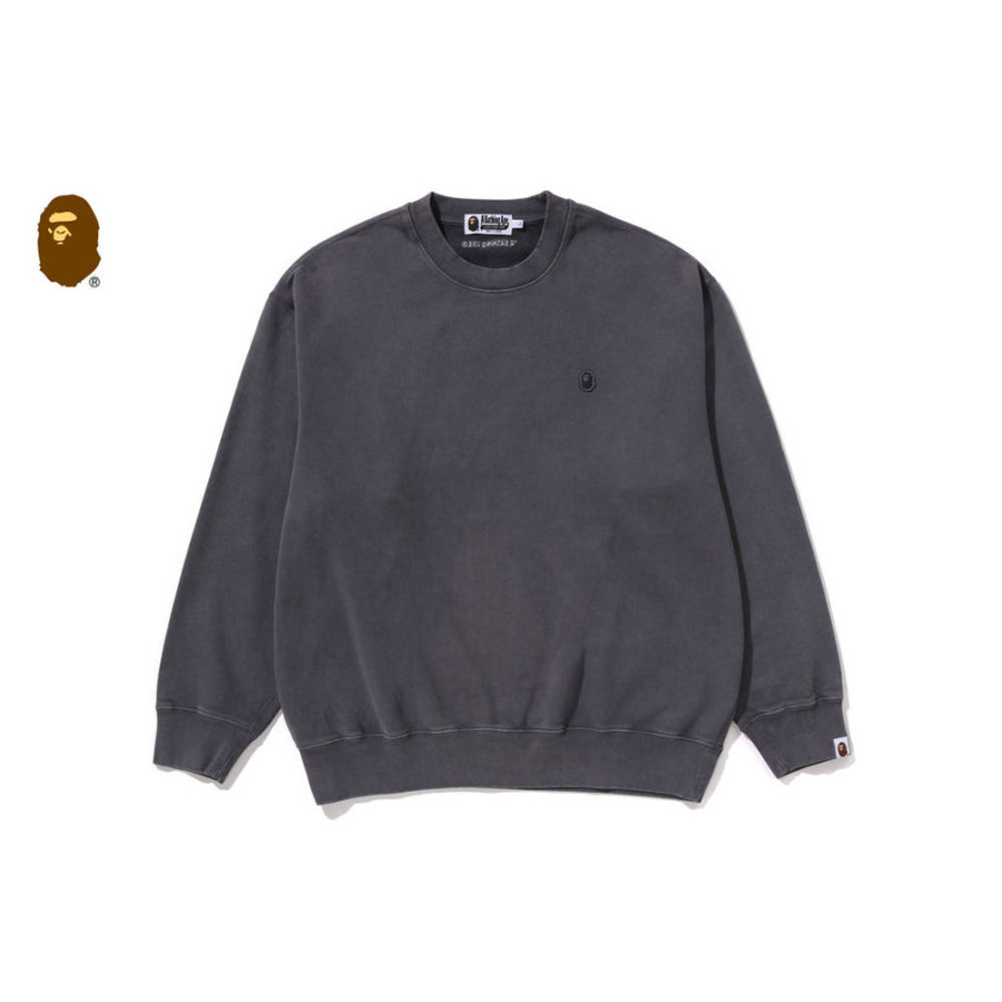 베이프 가먼트 다이 원포인트 릴렉스핏 크루넥 스웨트 셔츠 4컬러 1L80113307