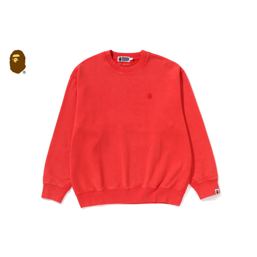 베이프 가먼트 다이 원포인트 릴렉스핏 크루넥 스웨트 셔츠 4컬러 1L80113307