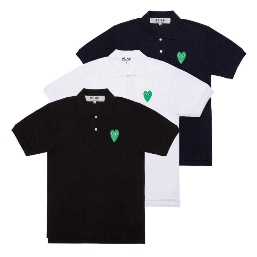 꼼데가르송 PLAY CDG 카라티 반팔 폴로 그린와펜 PK 3컬러 남녀공용 AX-T046-051