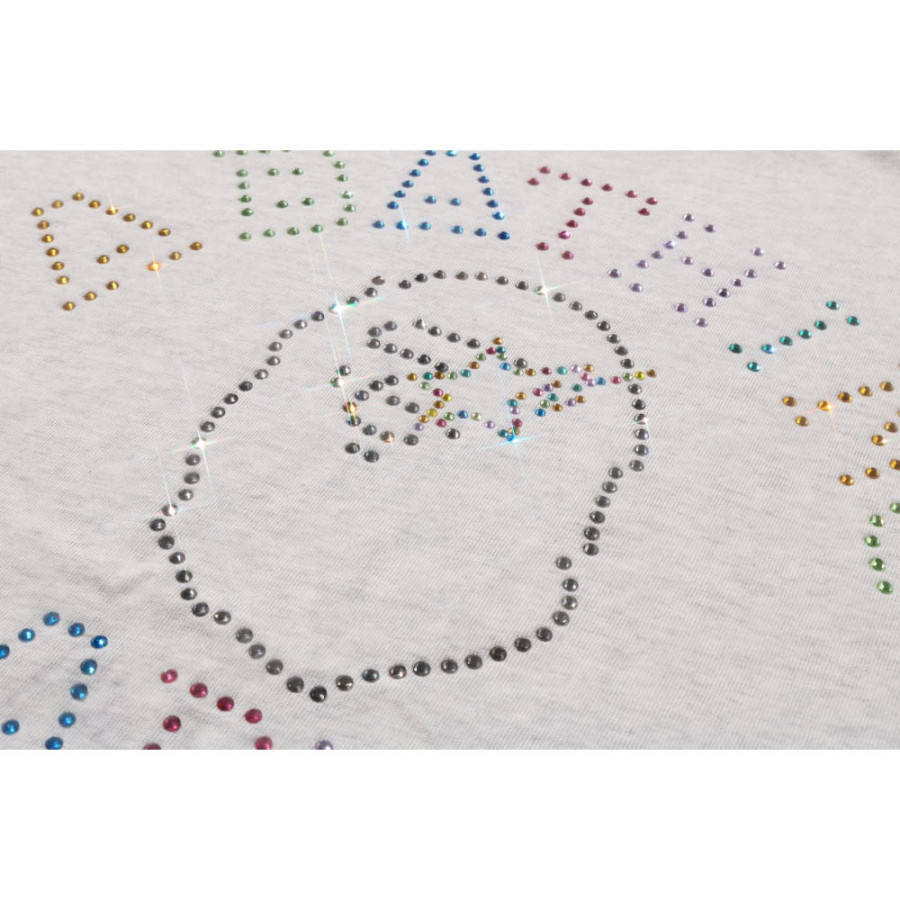 베이프 라인스톤 콜리지 릴렉스 핏 티셔츠 2컬러 1L80109313